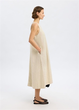 Johanne sl striped midi kjole Birch Stripes/Chestnut Selected Femme 